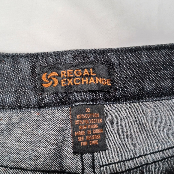 Regal Exchange Men's Size 32 Black Straight Leg Denim Moto Jean's - Picture 10 of 12